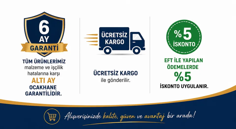 Ocakhane Garantisi,Ücretsiz Kargo,Ödeme Seçenekleri